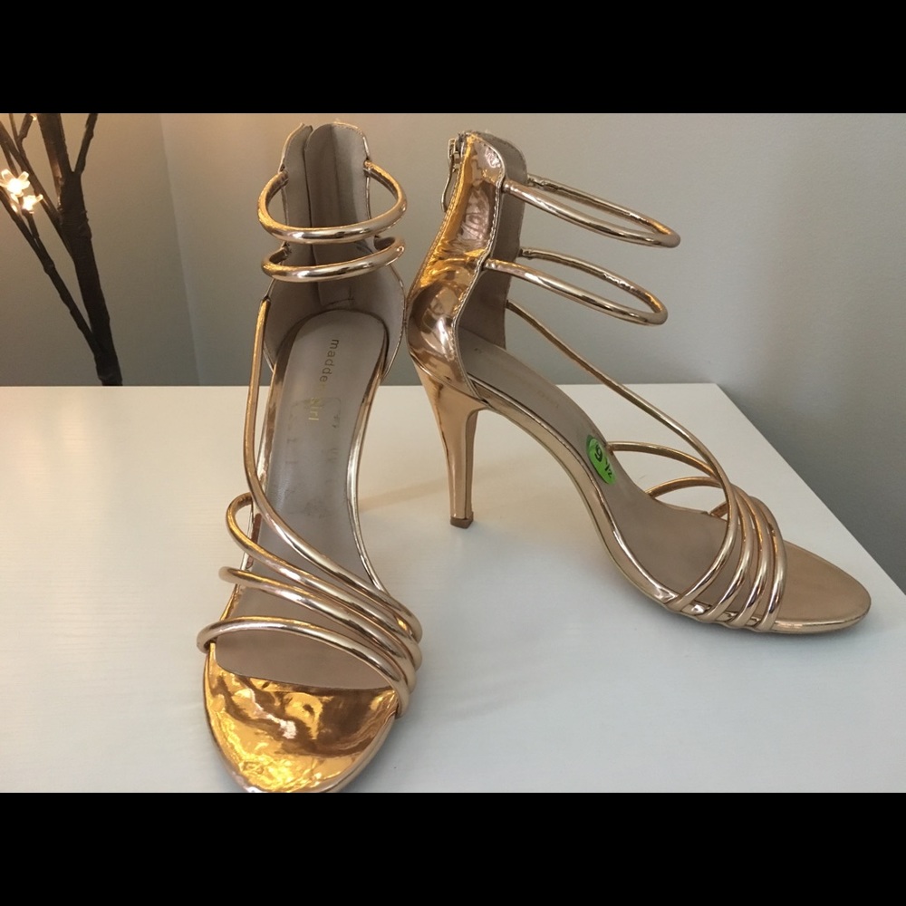 Rose Gold Strappy Heels 9.5